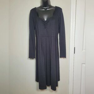 Old Navy Black Long Sleeve Shirt Dress sz M 530232-01